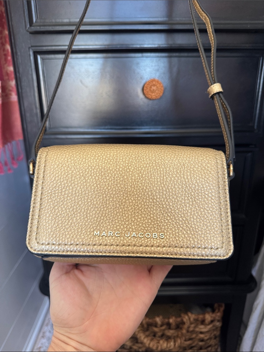 Marc Jacobs Gold Pebbled Leather Crossbody
